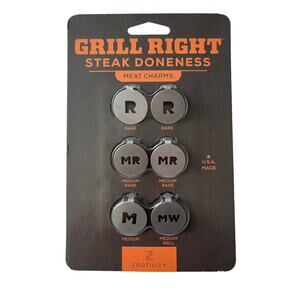 Zootility Meat charms- Grill Right Steak Doneness 6pcs Made In USA